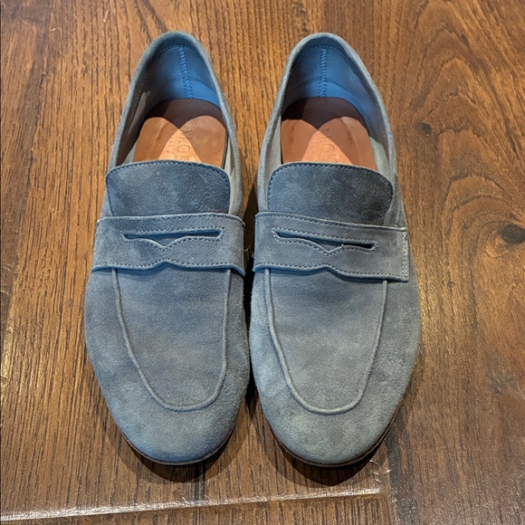 M. Gemi Blue Suede Loafers - Picture 1 of 8
